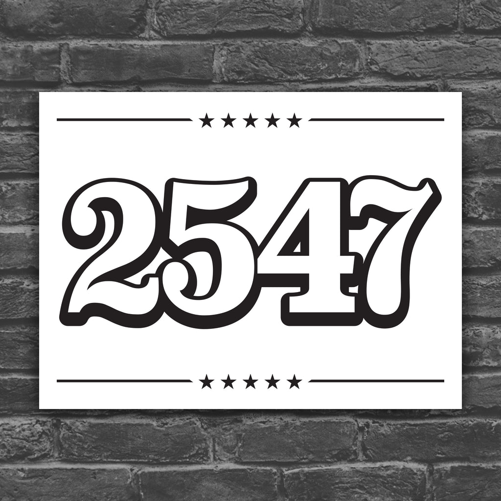 Black and white version of protest sign with bold numbers “25” and “47”, symbolizing invoking the 25th Amendment to remove Trump from office.