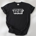 Black t-shirt with retro text reading “Abolish ICE” for immigration justice and anti-ICE activism.
