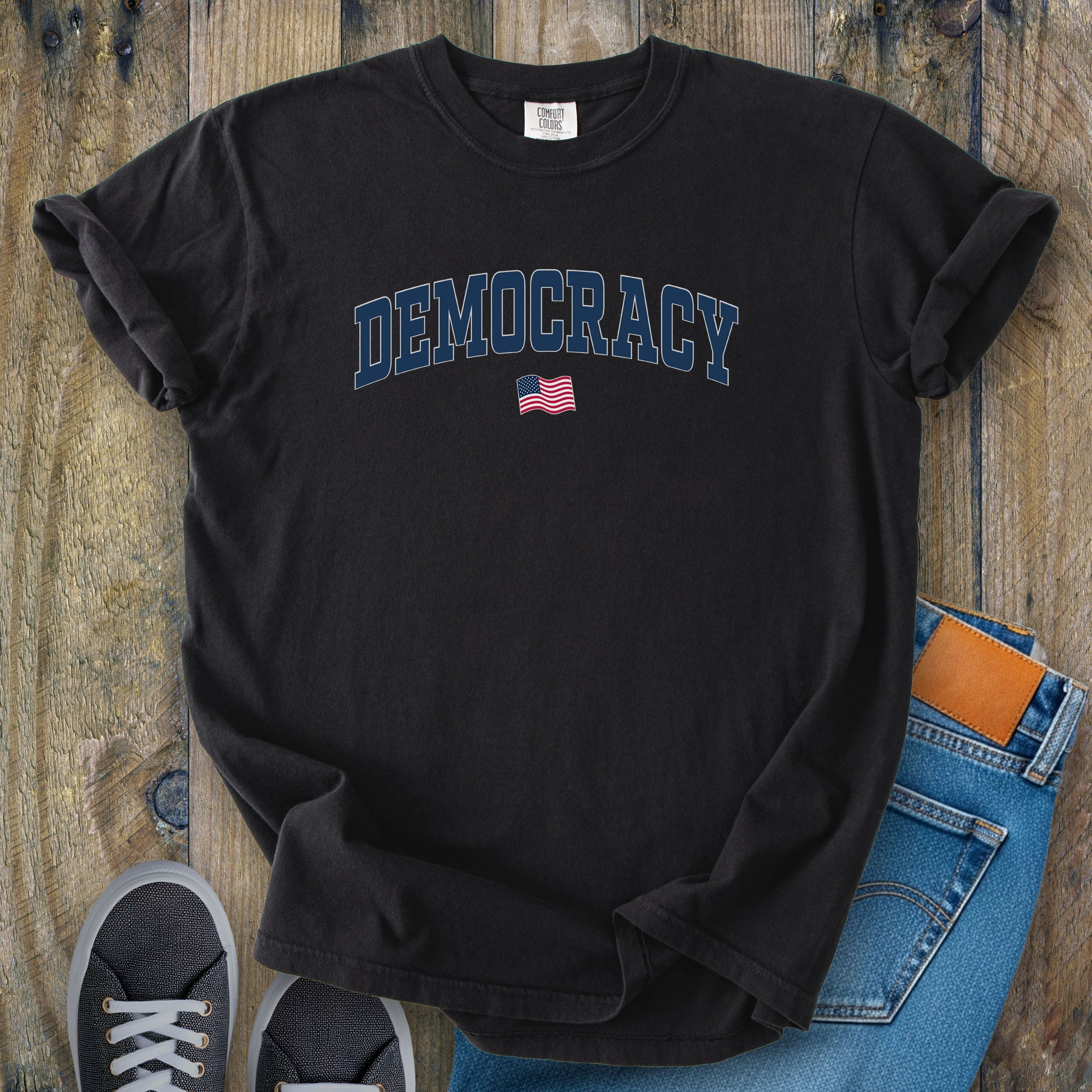 Democracy USA Flag dark edition t-shirt