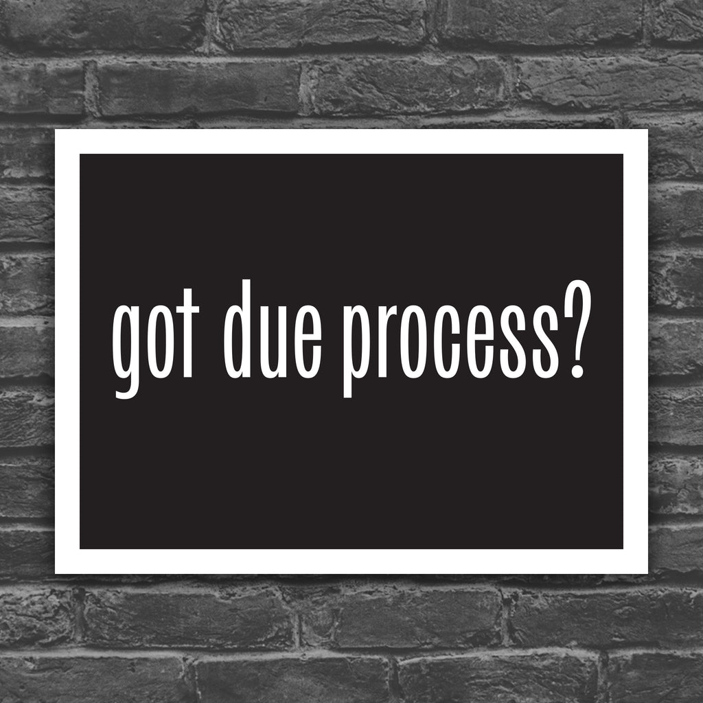 Got Due Process? protest sign