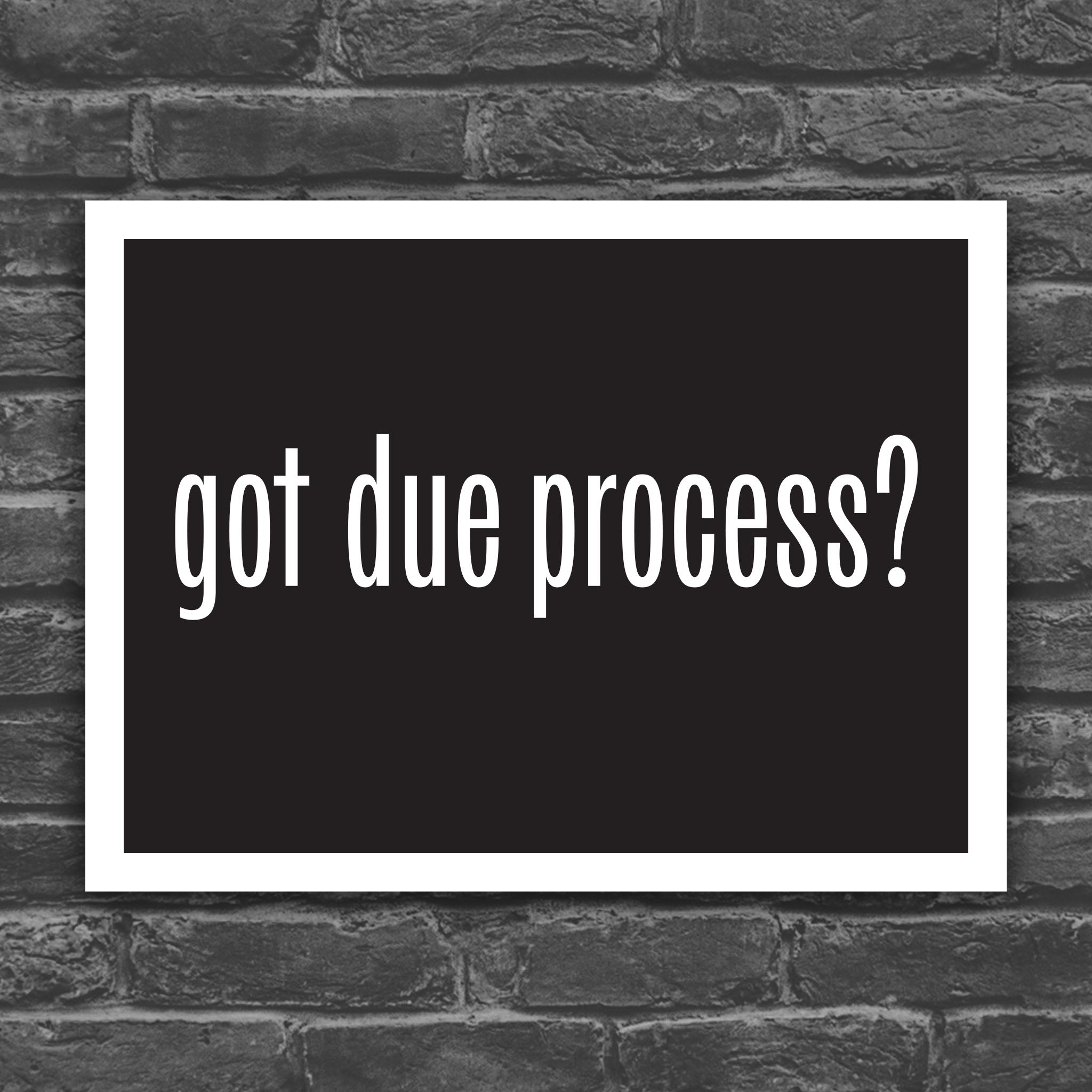 Got Due Process? protest sign