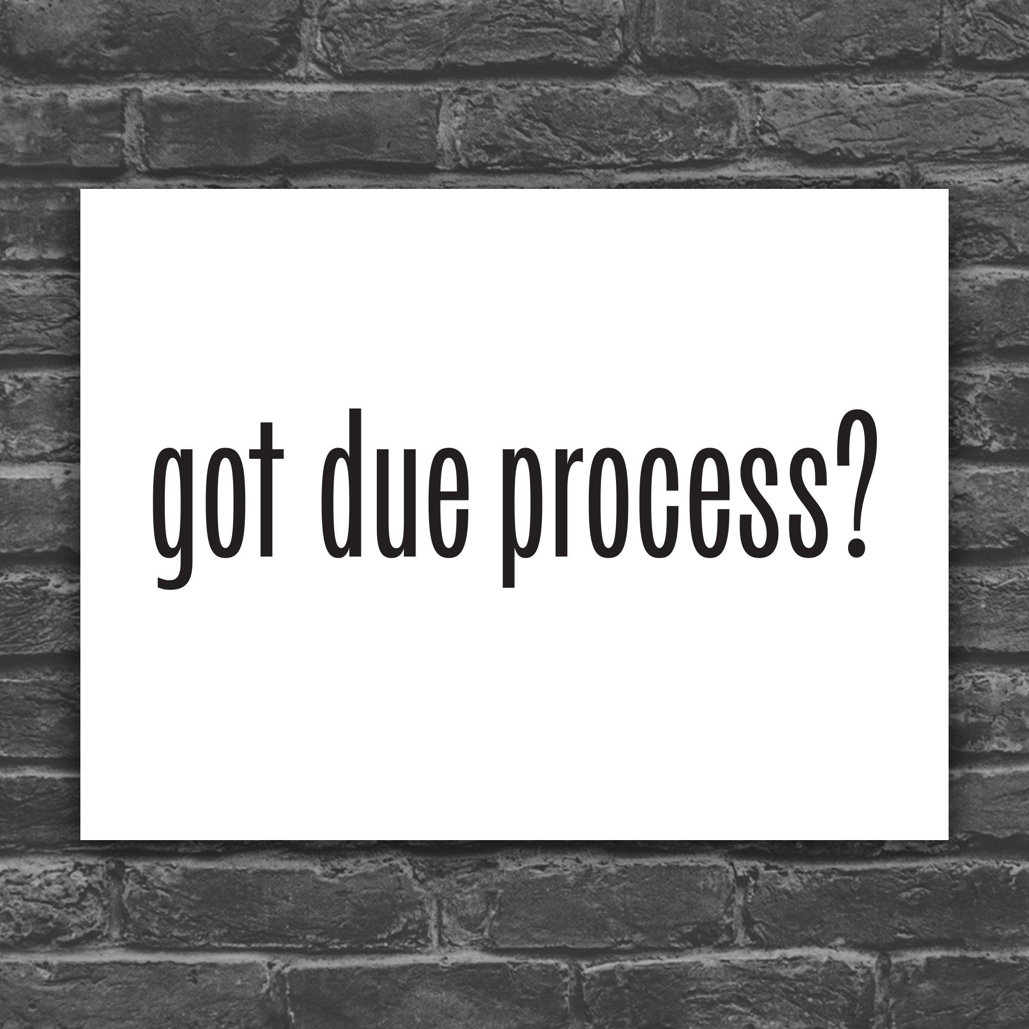 Got Due Process? protest sign