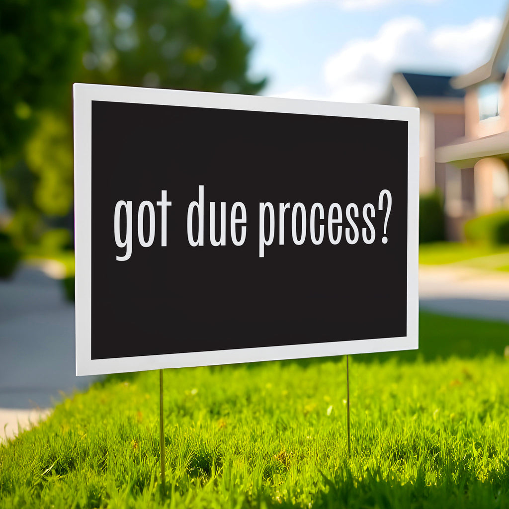 Got Due Process? protest sign