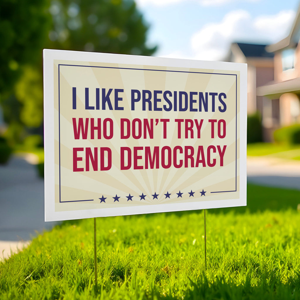 I Like Presidents Who Don't Try To End Democracy protest sign