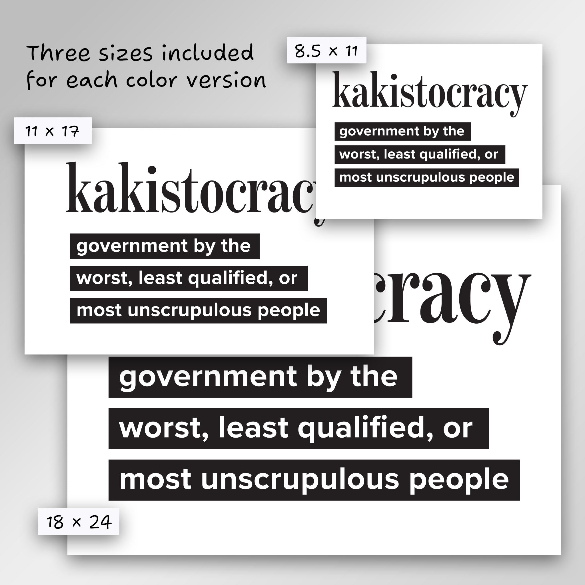 Kakistocracy protest sign