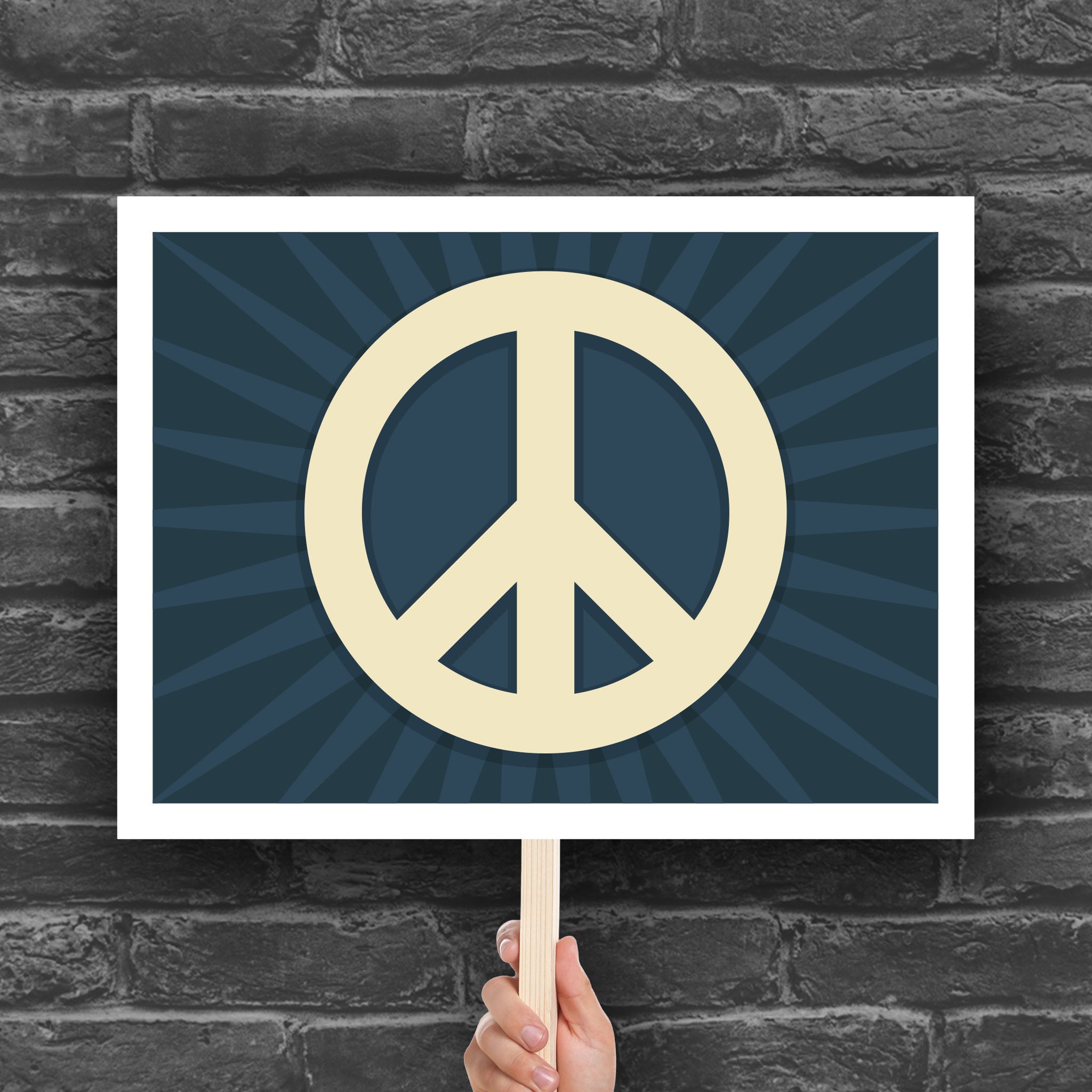 Modern Peace Sign protest sign