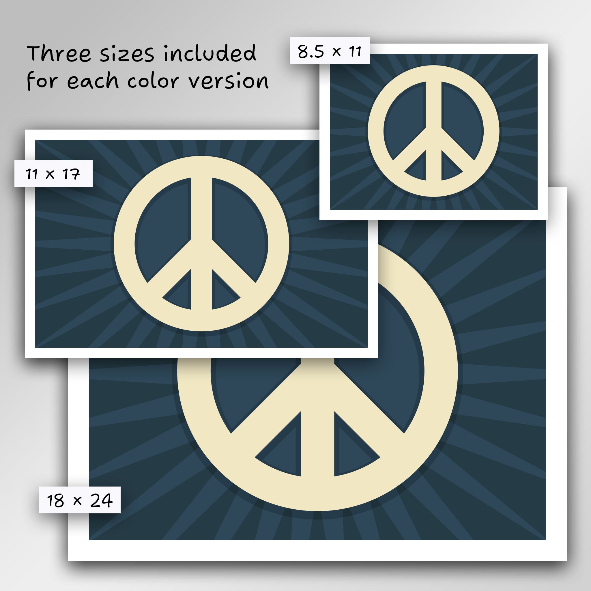 Modern Peace Sign protest sign