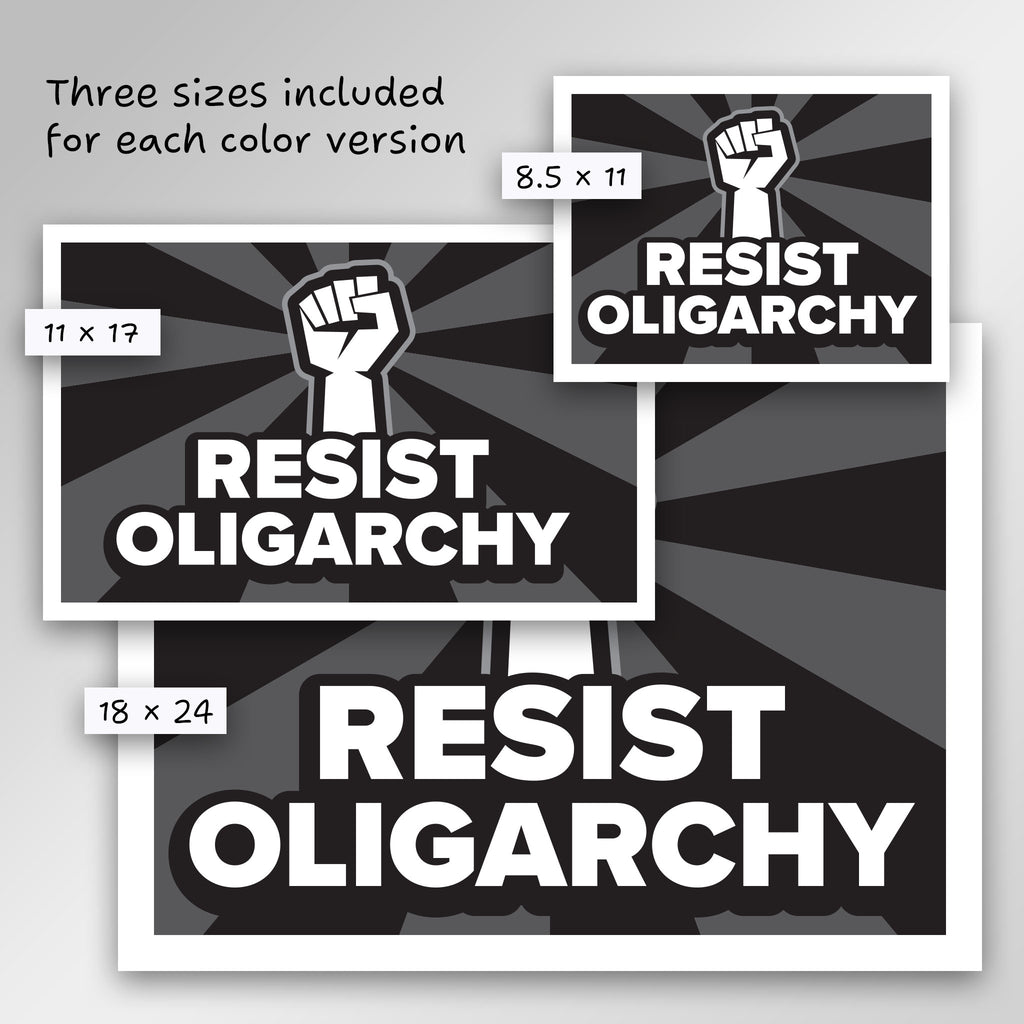 Resist Oligarchy protest sign