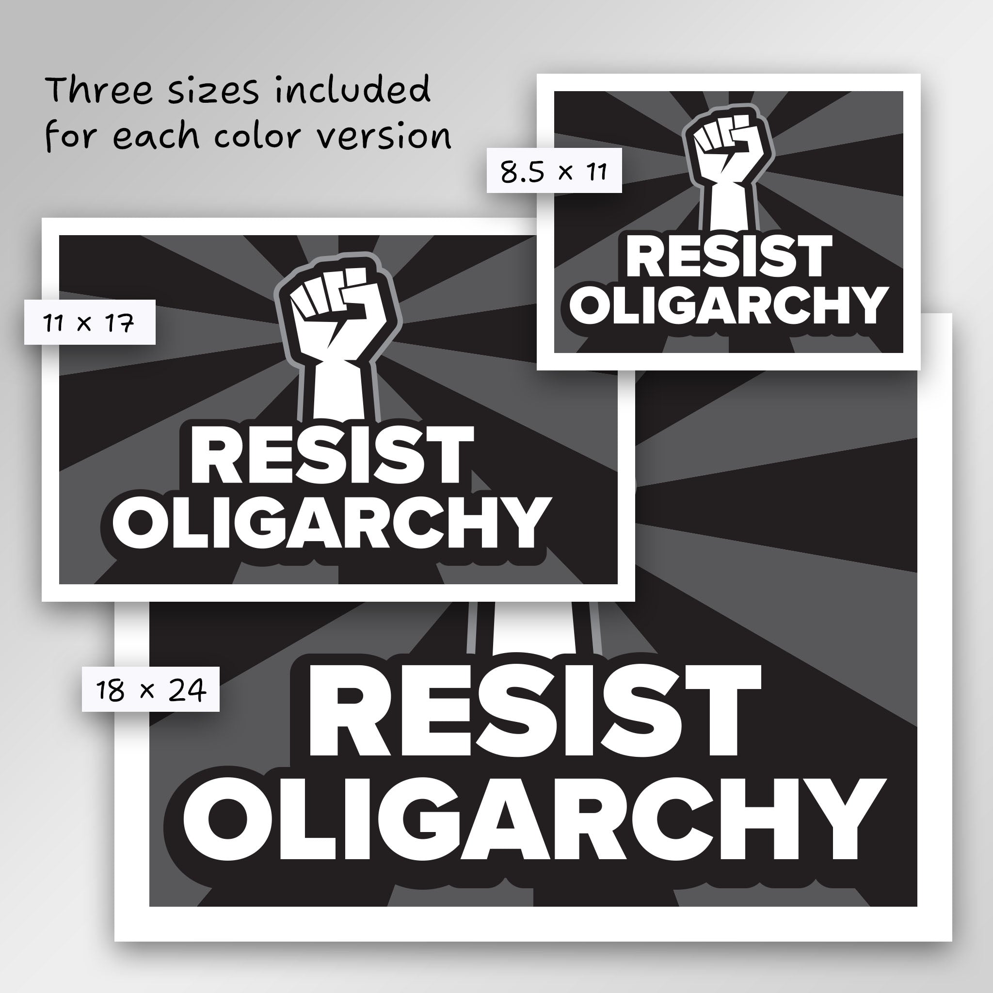Resist Oligarchy protest sign