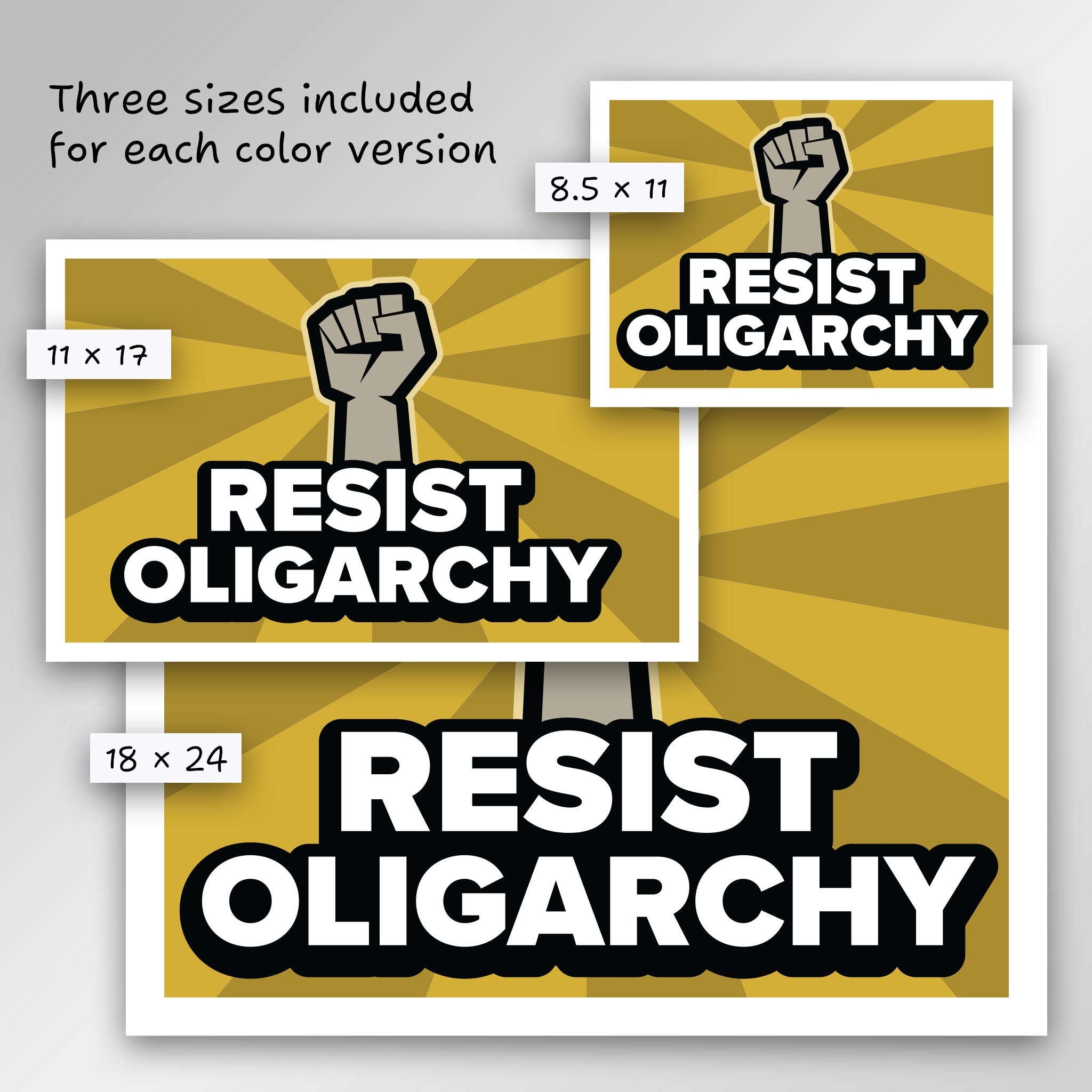 Resist Oligarchy protest sign
