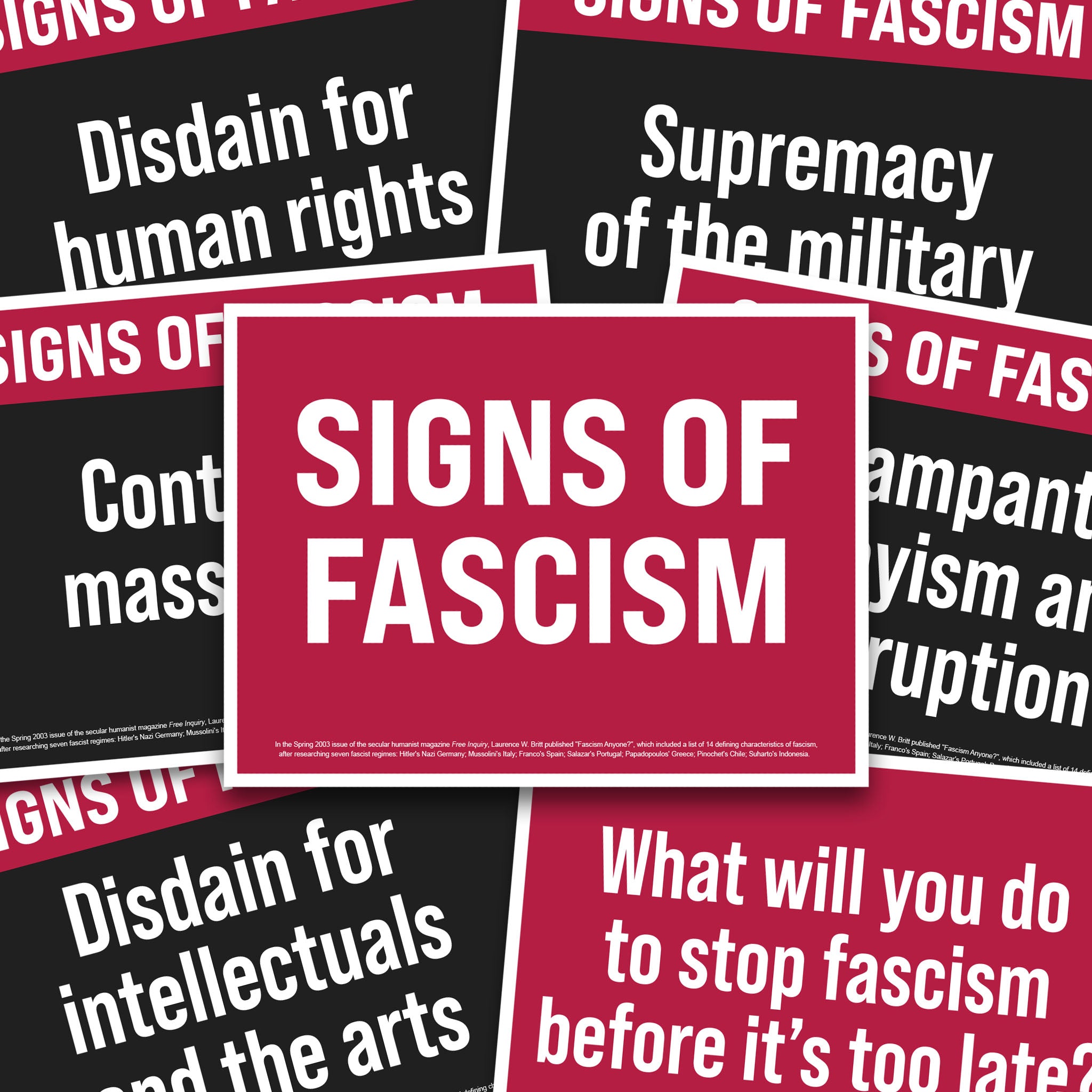 Signs Of Fascism protest sign bundle