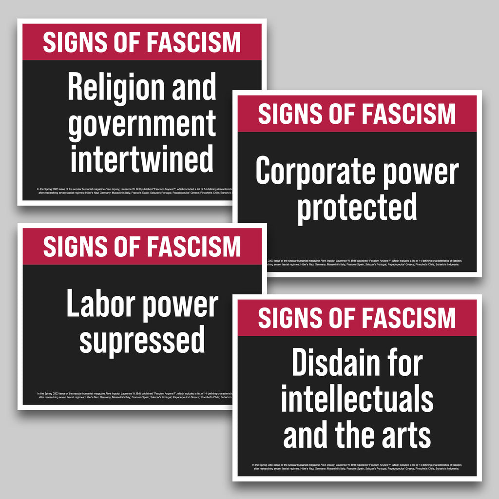 Signs Of Fascism protest sign bundle