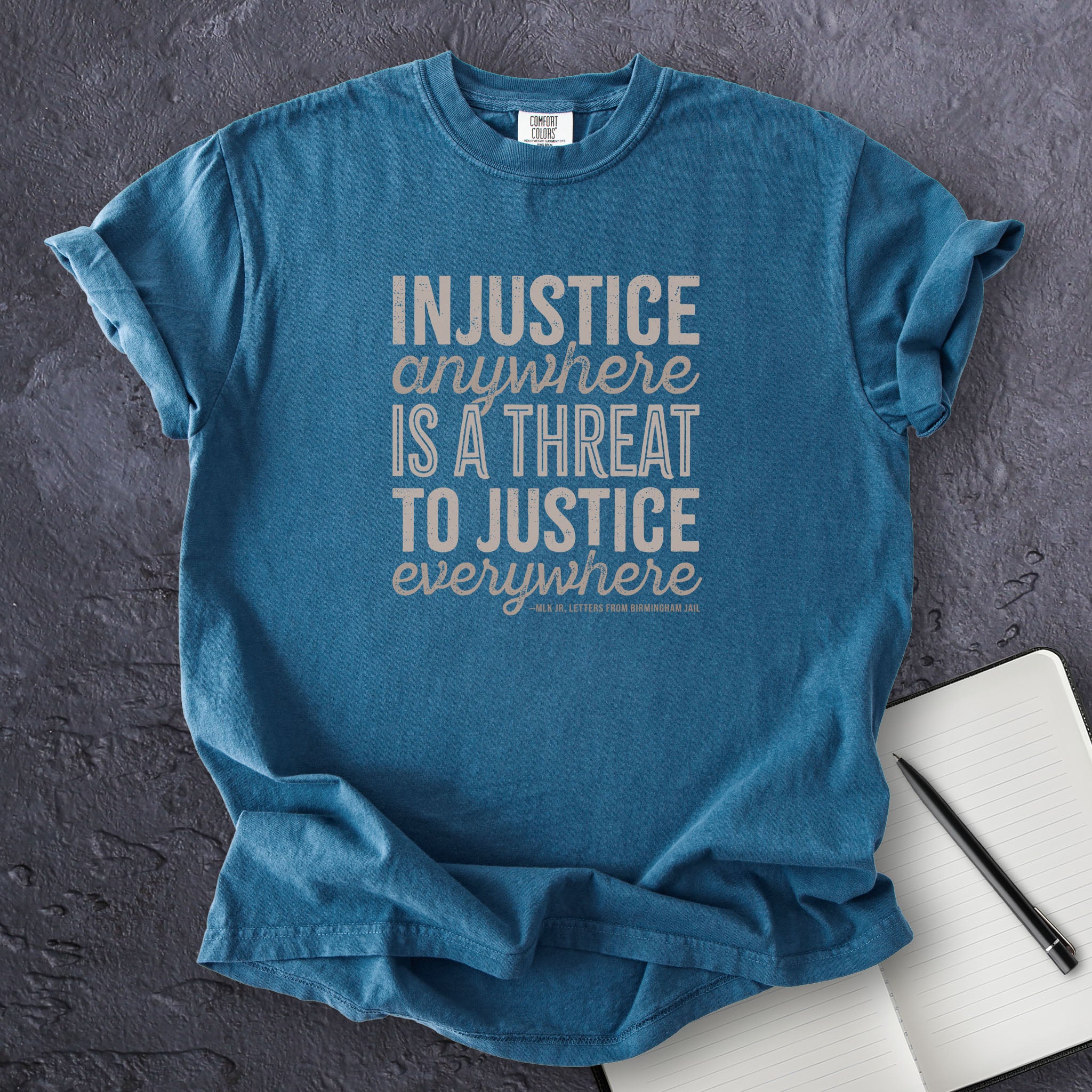 Injustice Anywhere MLK Quote t-shirt
