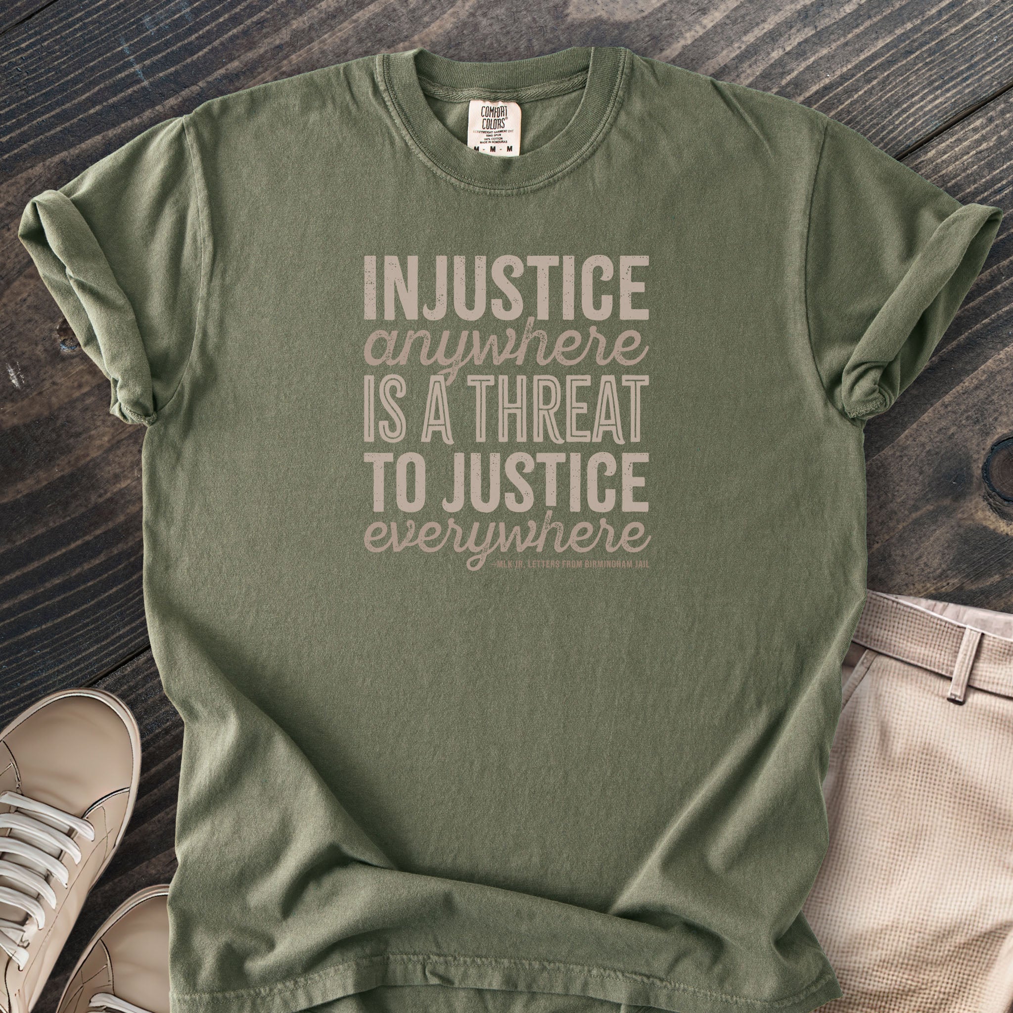 Injustice Anywhere MLK Quote t-shirt