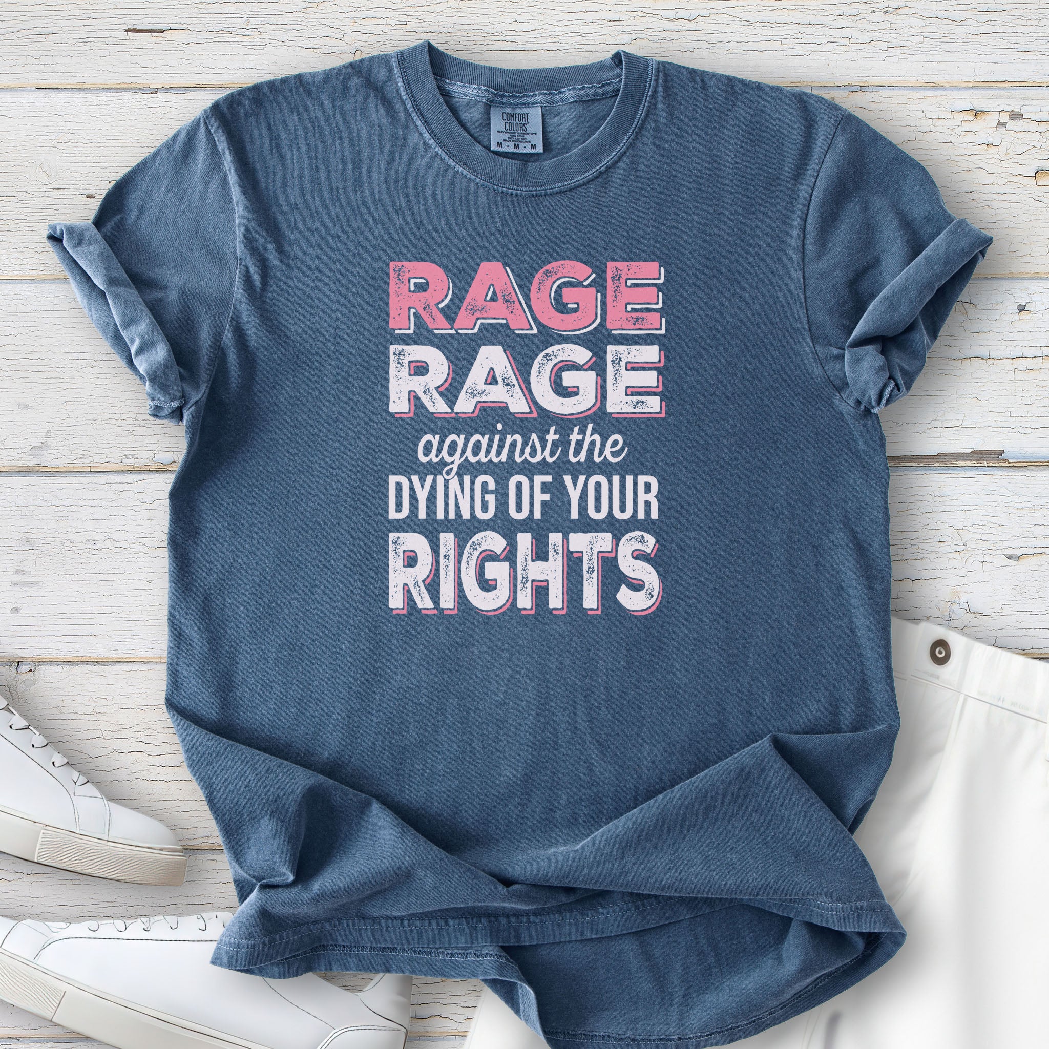 Rage Against The Dying Of Your Rights t-shirt, pink edition