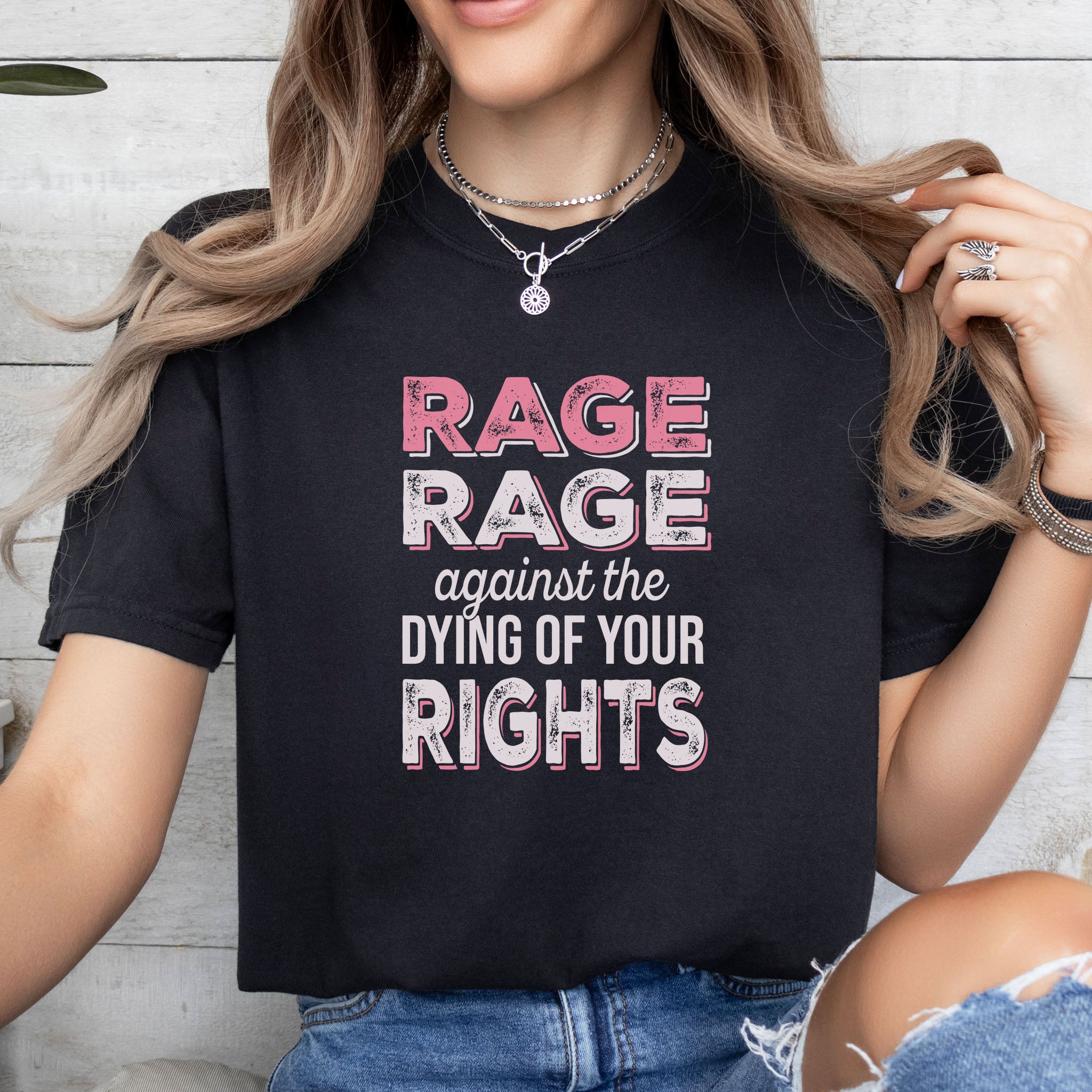 Rage Against The Dying Of Your Rights t-shirt, pink edition