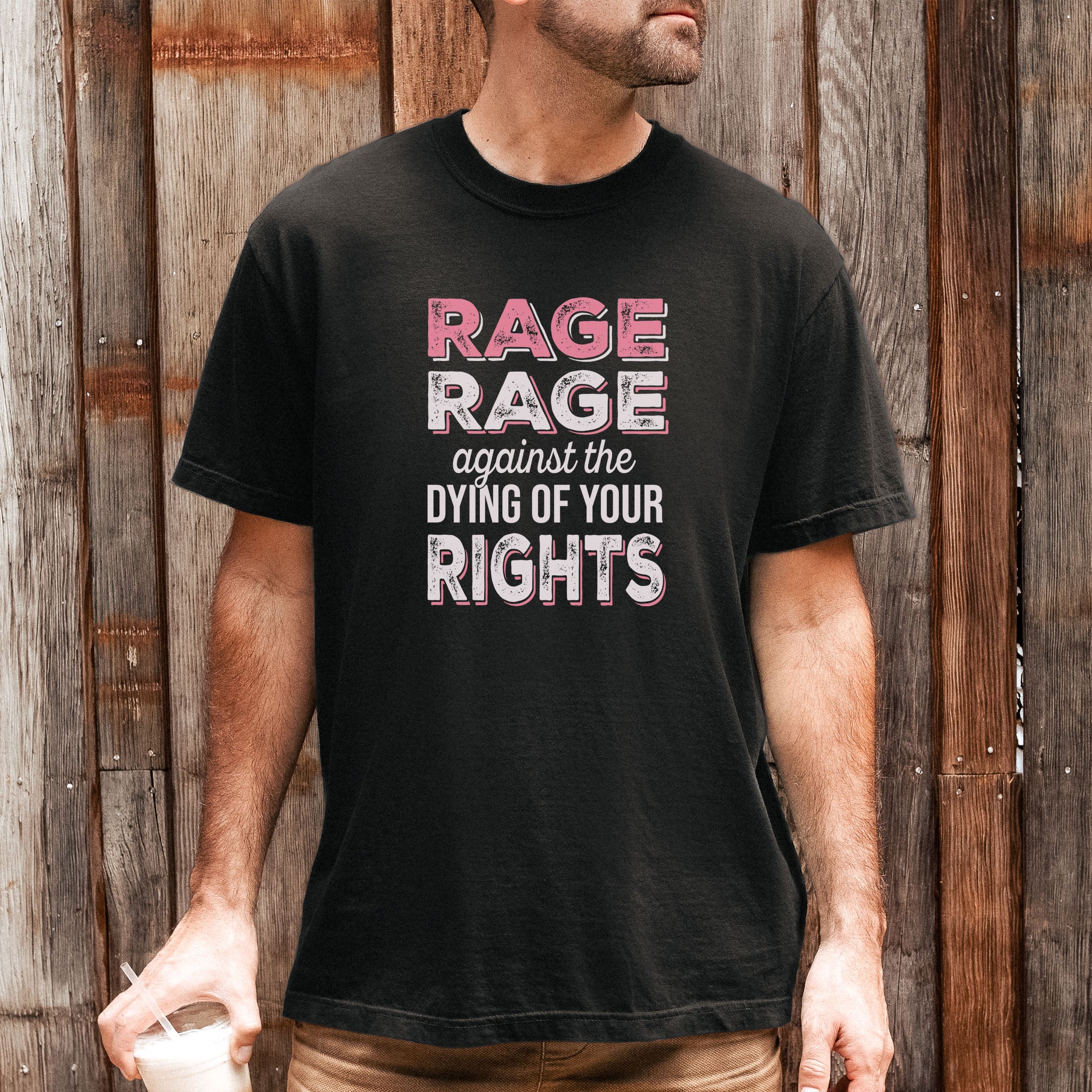 Rage Against The Dying Of Your Rights t-shirt, pink edition