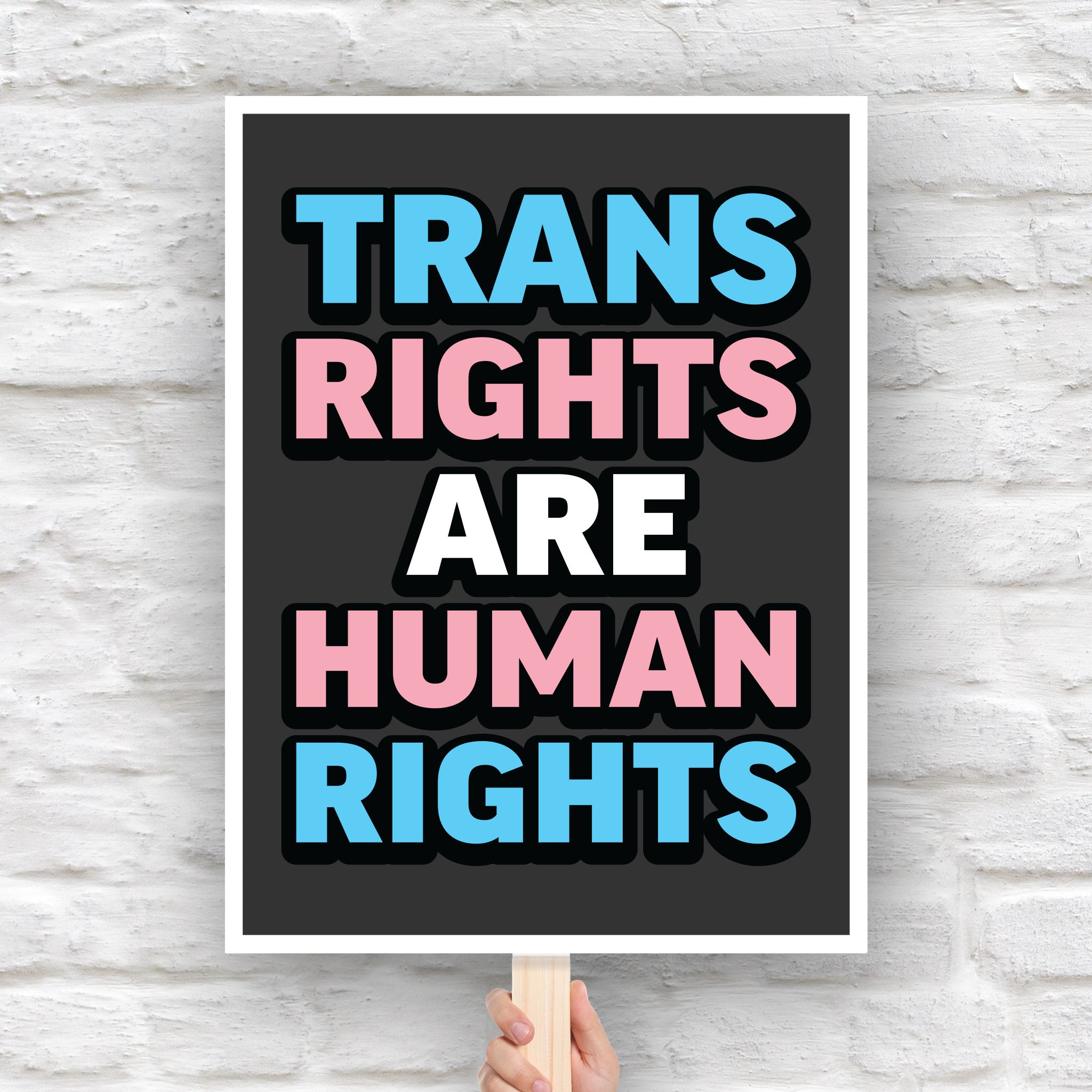Trans Rights Rally Signs Trans Rights Are Human Rights protest sign (digital download) – WaveLoudly