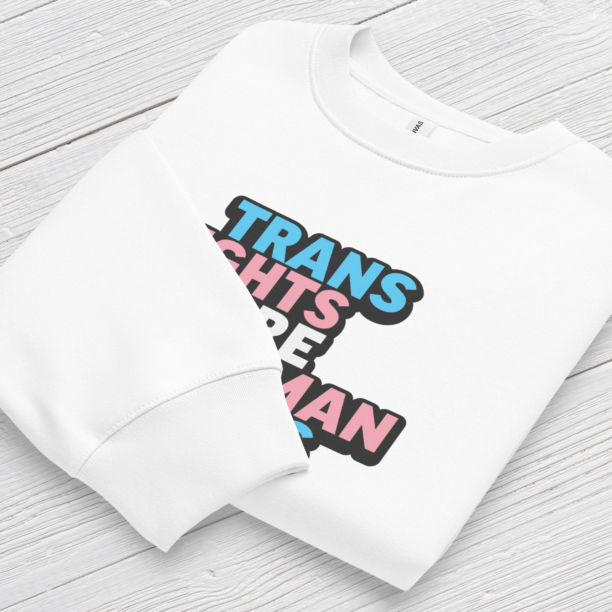 Trans Rights Are Human Rights light edition unisex crewneck sweatshirt