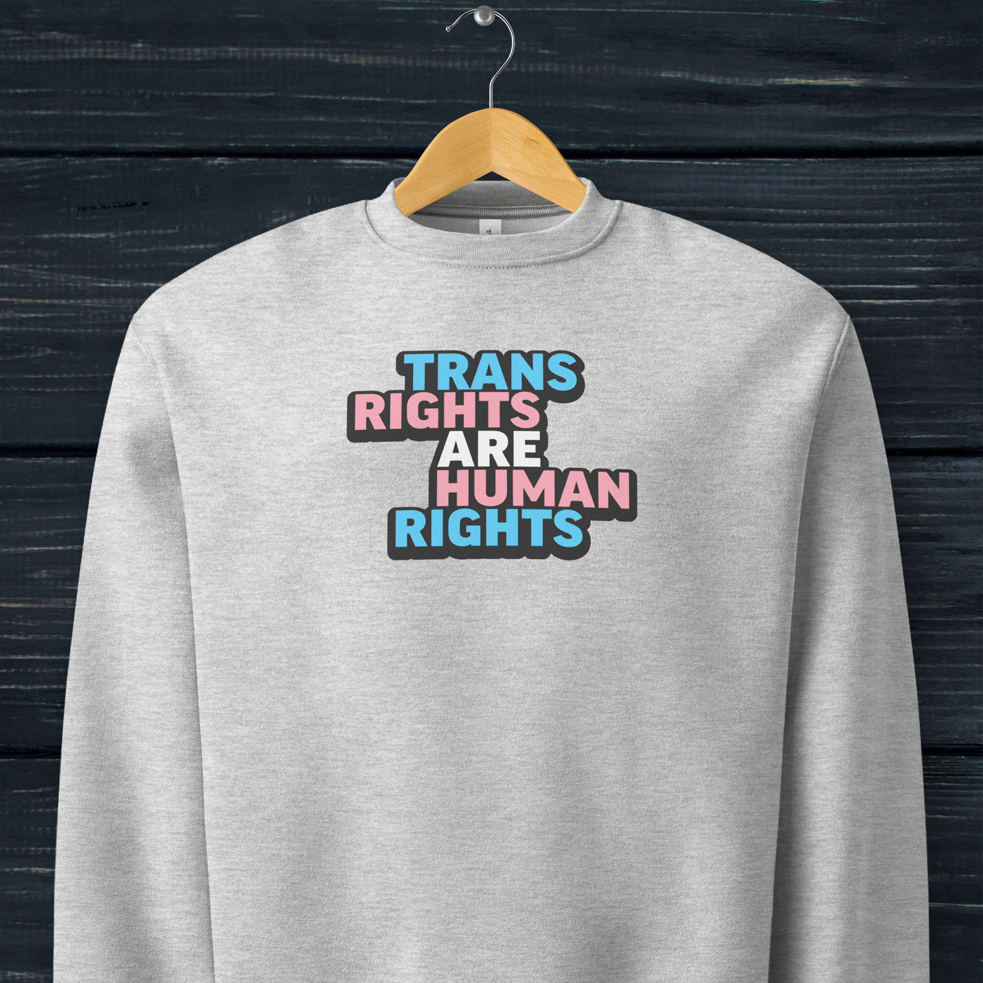 Trans Rights Are Human Rights light edition unisex crewneck sweatshirt
