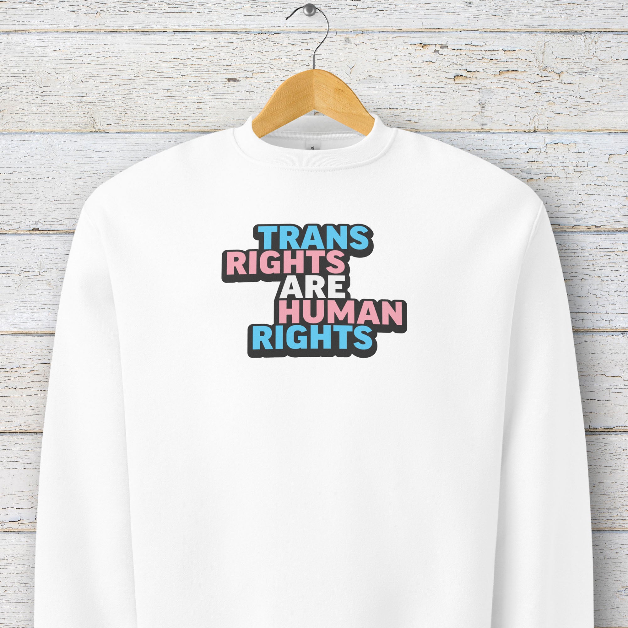 Trans Rights Are Human Rights light edition unisex crewneck sweatshirt