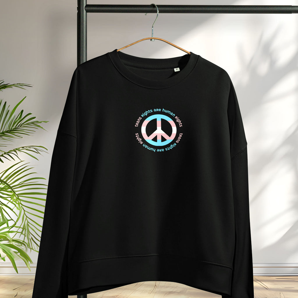 Trans Rights Are Human Rights Peace Flag women’s sweatshirt