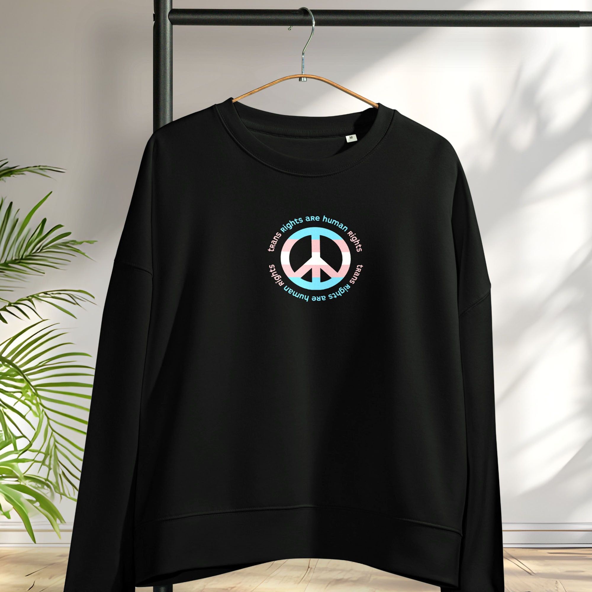Trans Rights Are Human Rights Peace Flag women’s sweatshirt