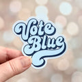 Vote Blue vinyl die-cut sticker