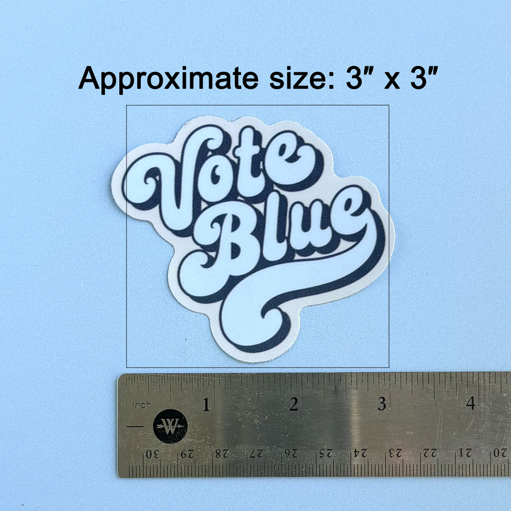 Vote Blue vinyl die-cut sticker