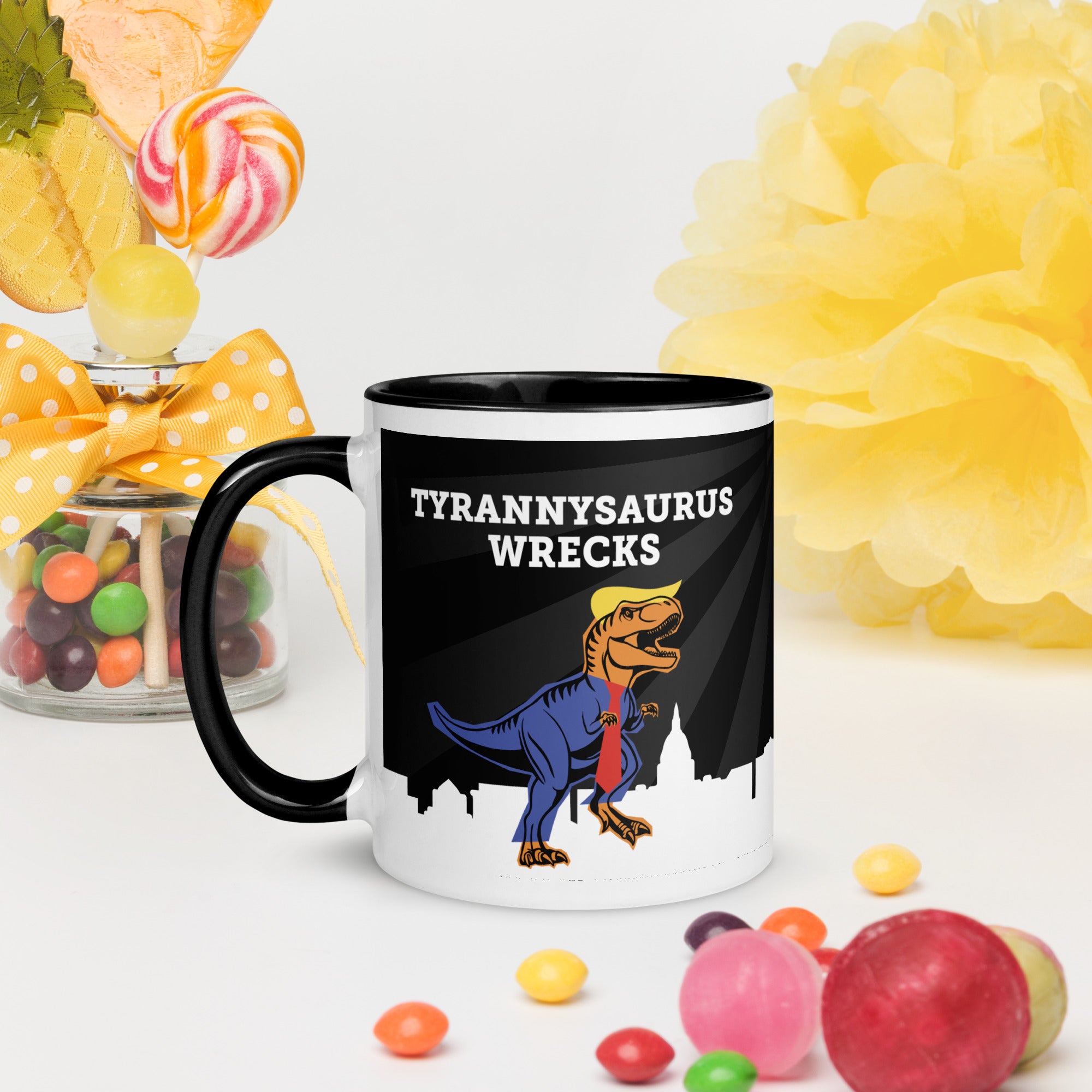 Tyrannysaurus Wrecks Mug with color inside