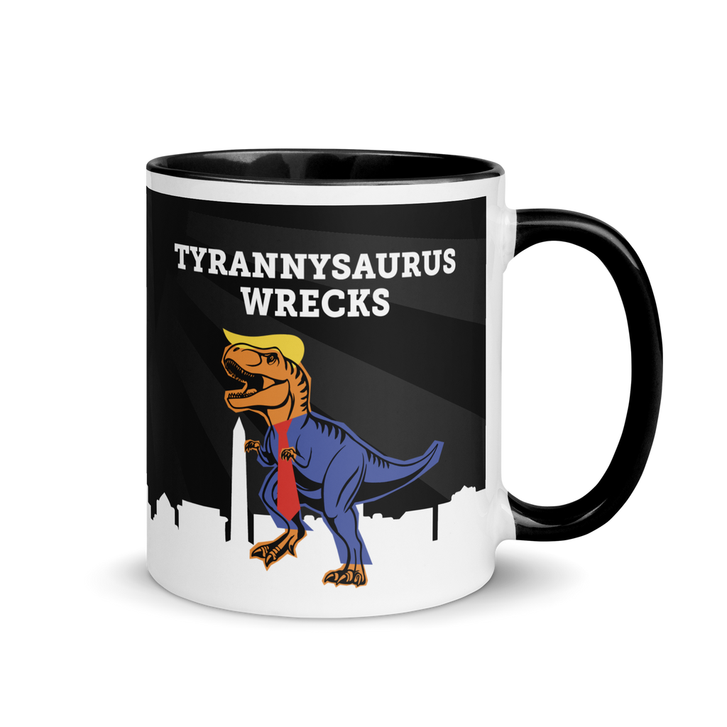 Tyrannysaurus Wrecks Mug with color inside