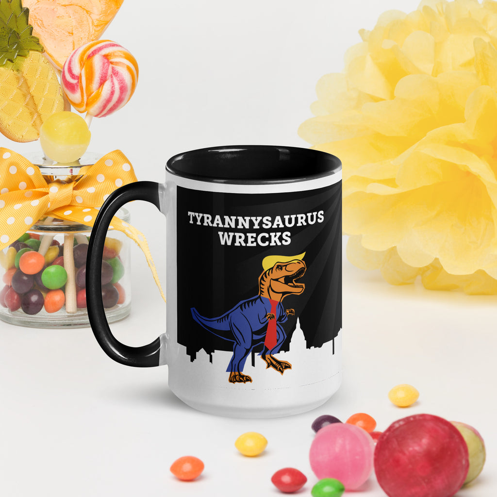 Tyrannysaurus Wrecks Mug with color inside