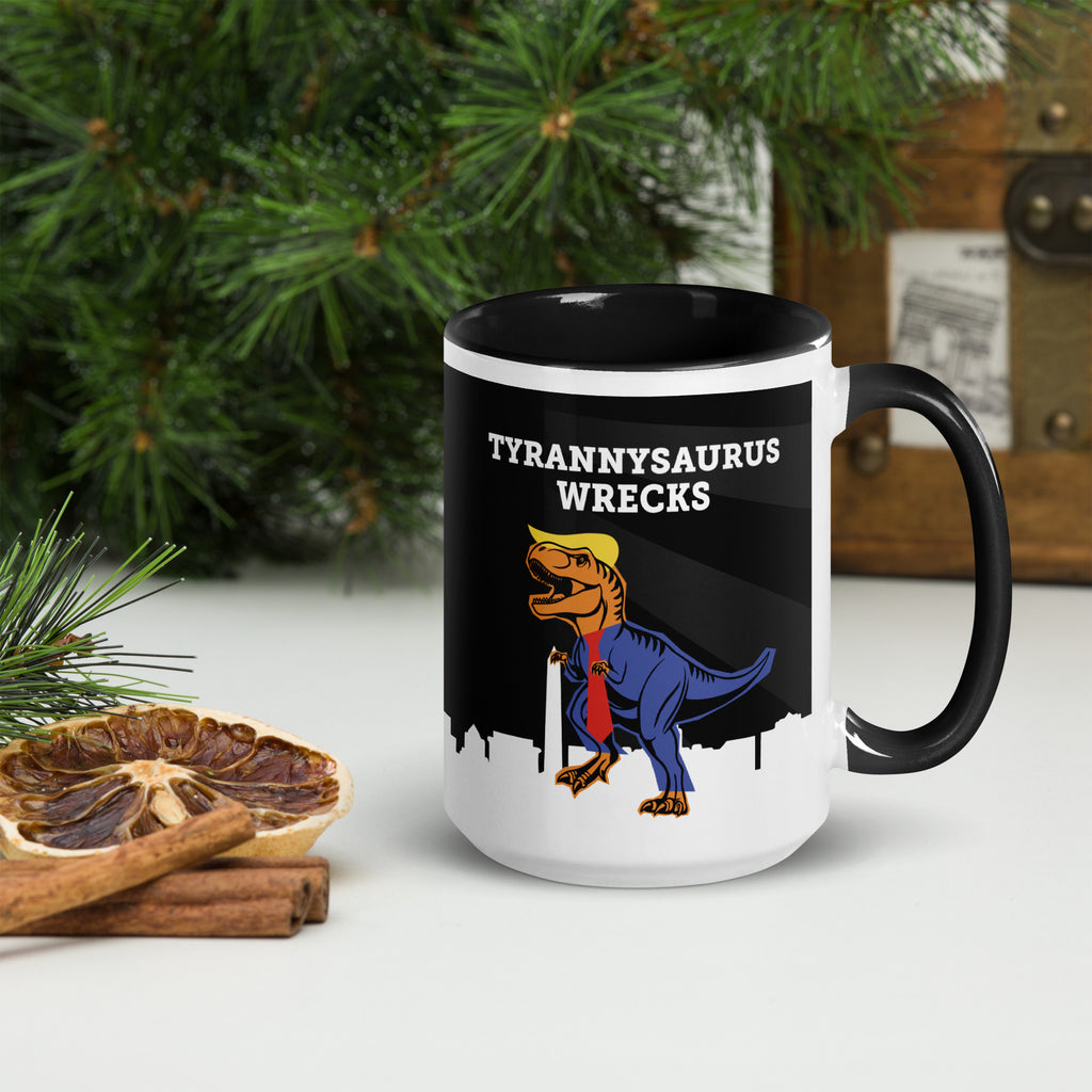 Tyrannysaurus Wrecks Mug with color inside